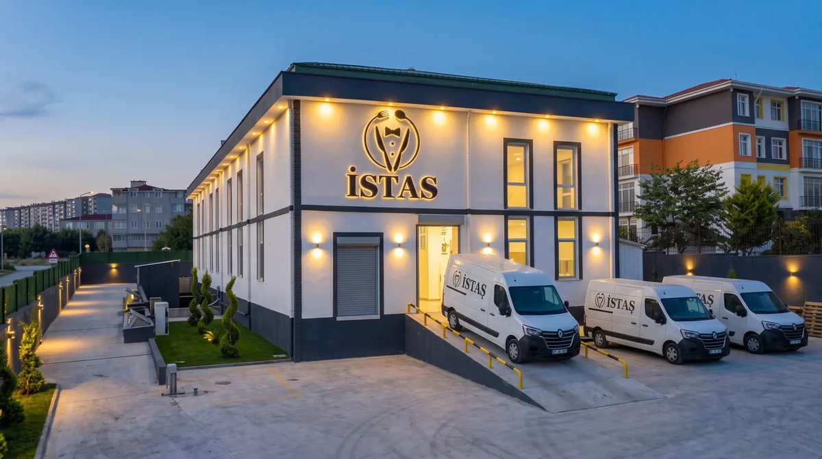 İstaş Yemek üretim tesisi, Büyükçekmece İstanbul: tesis binası ve İstaş yemek sevkiyat araçları